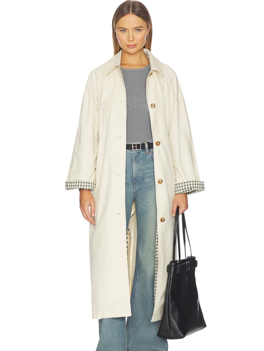 Lovers + Friends Sara Trench Coat in Beige